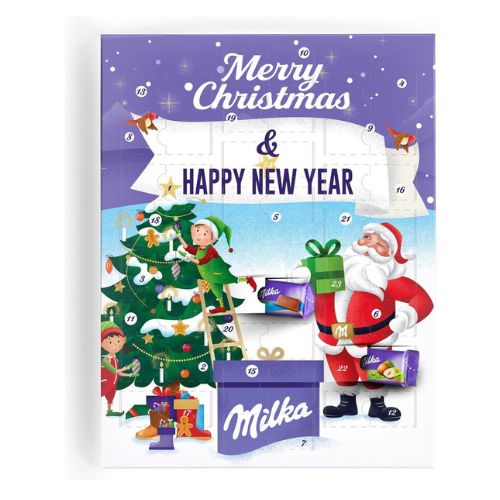 Milka adventskalender met chocola