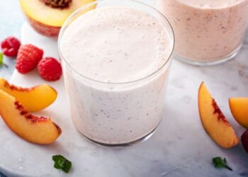 Smoothie framboos perzik