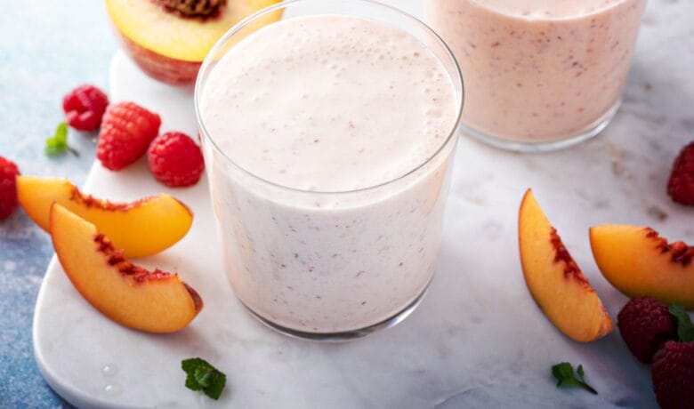 Smoothie framboos perzik